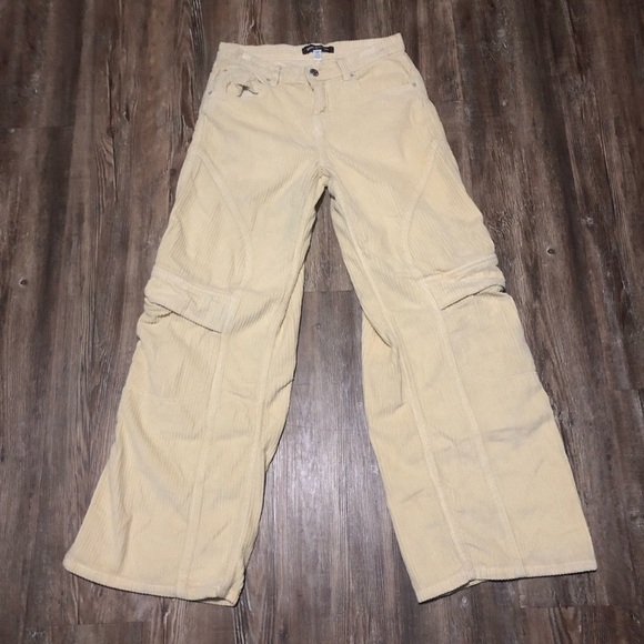 Urban Outfitters Baggy Corduroy Pants Women's 24 Wide Leg Cargo Carpenter Utilit - Picture 1 of 8